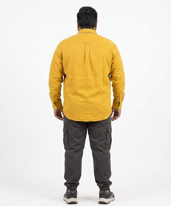 Men's Over Size Casual Shirt - Yellow Shc-1682 ORG