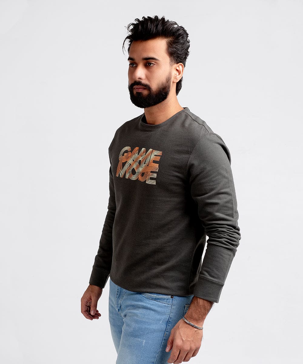 Men's Sweat Shirt - Dark Green Game Mode