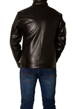 Men's Faux Leather Jacket Jk-0286 Dotted Black