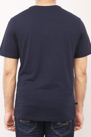 Crew Neck Basic Printed Tee Tsh-5249 Navy