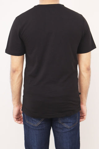 Crew Neck Basic Printed Tee Tsh-5249 Black