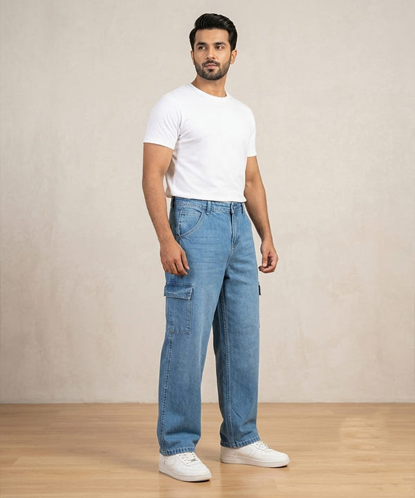 Men's Baggy Carpenter Denim- Jp-2244 Blue