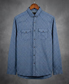 Men's Casual Shirt - Shc-1579 Blue Chk