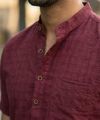 Men's Casual Shirt - Maroon Shc-1590 (ORG H)