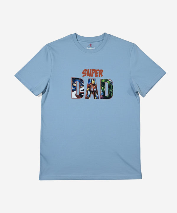 HR Clothing Men’s Super Dad Printed T-Shirt – Sky TSH-5921