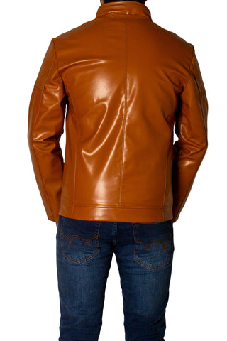 Men's Faux Leather Jacket Jk-0316 Camel