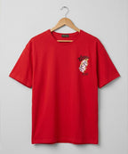 HR Clothing Men's Red Printed Drop Shoulder T-Shirt - TSH-5762