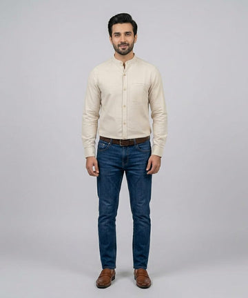 Men's Casual Shirt - Shc-1385 Texture Beige