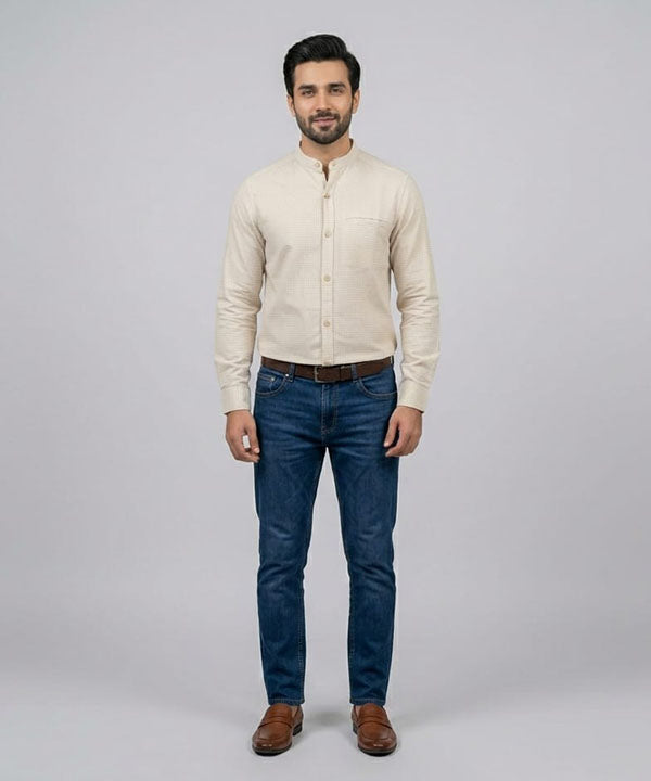 Men's Casual Shirt - Shc-1385 Texture Beige