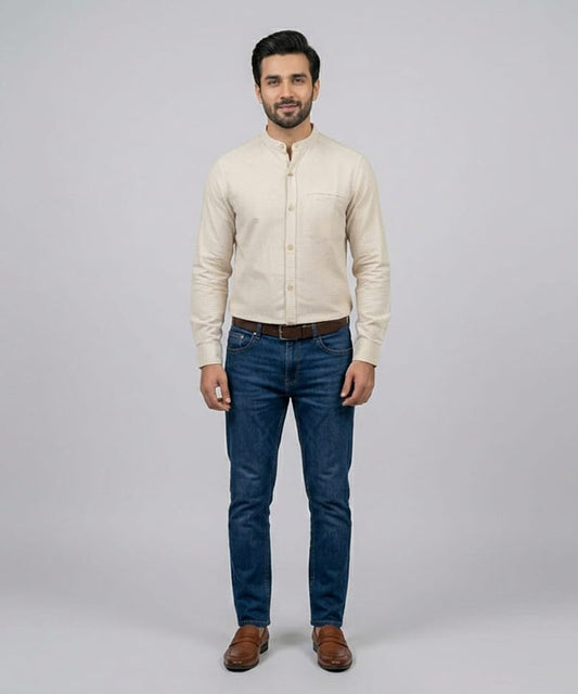 Men's Casual Shirt - Shc-1385 Texture Beige