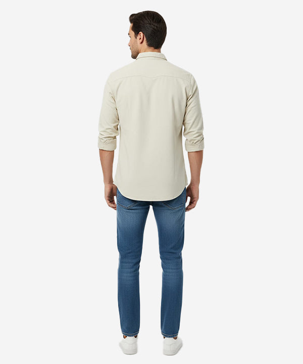 HR Clothing Men's Casual Shirt - Beige Shc-1841 Strech Fabric(ORG)