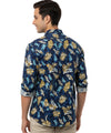Men's Casual Printed Shirt - Blue Floral Shc-1076