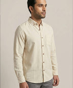 Men's Casual Shirt - Beige Shc-1612 Strech Fabric (ORG-H)