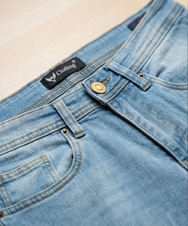 Men's Denim Straight Fit Jeans - Sky-Blue - JP-2261