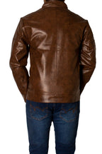 Men's Faux Leather Jacket Jk-0287 D.Brown