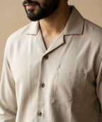 Men's Inter Lock Shirt Full-Sleeves - Beige Shc-3089 (ORG-H)