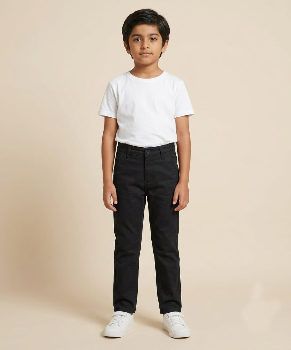 Kids Cotton Chino Pant - Bcp-0037 Black