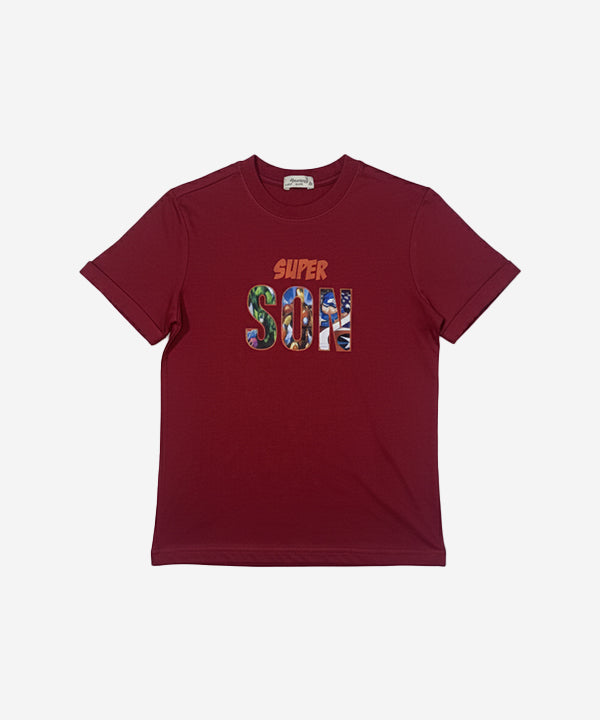 HR clothing Kids Super Son Tee's- Maroon BTS-1899