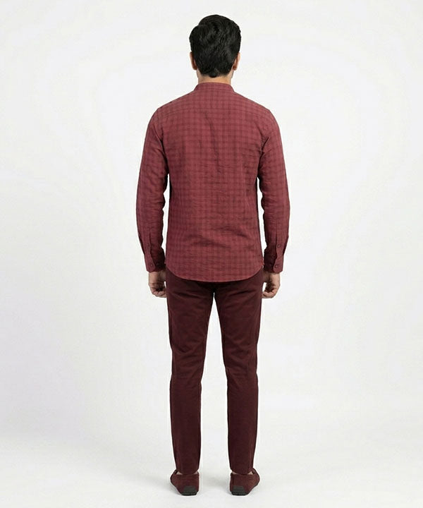 Men's Casual Shirt - Maroon Shc-1590 ORG