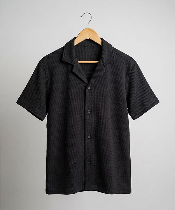 HR clothing Kids Half Sleeves Shirt - Black BSH-0116
