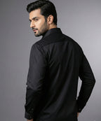 Men's Casual Shirt - Black Stripe Shc-1972 Strech Fabric (ORG)