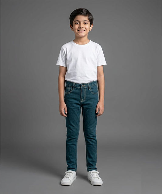 Boys Greenish Stretch Denim Jeans- Bjp-0307