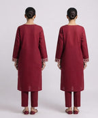 Women's Eastern Maroon Embroidered 3-piece 0004