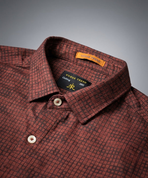 Men's Casual Shirt - Maroon texture- Shc-1971 (ORG)