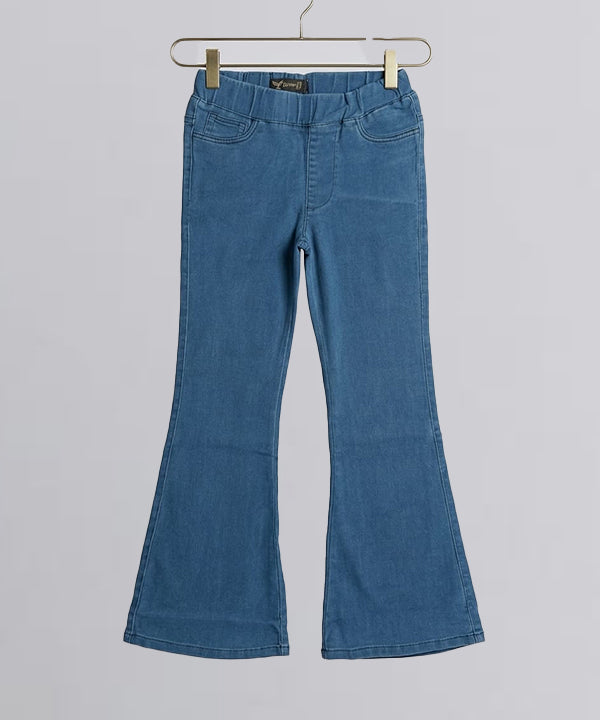 HR Clothing Women's Bell Bottom Denim Jeans-LJP-0084–Blue