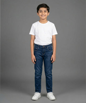Boys Navy Blue Stretch Denim Jeans- Bjp-0296