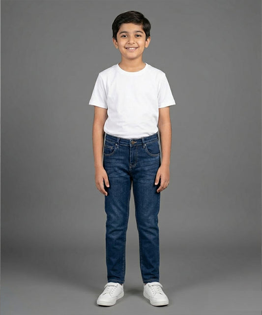 Boys Navy Blue Stretch Denim Jeans- Bjp-0296