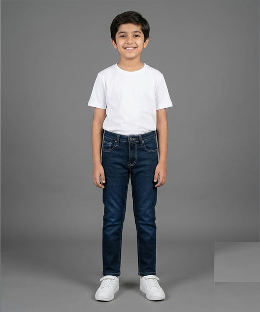 Boys Navy Blue Stretch Denim Jeans- Bjp-0305