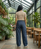 HR Clothing Women's Full Baggy Denim Jeans - JP-2246 – N-Blue
