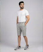 Men’s Summer Cotton Texture Grey Shorts- BR-0102