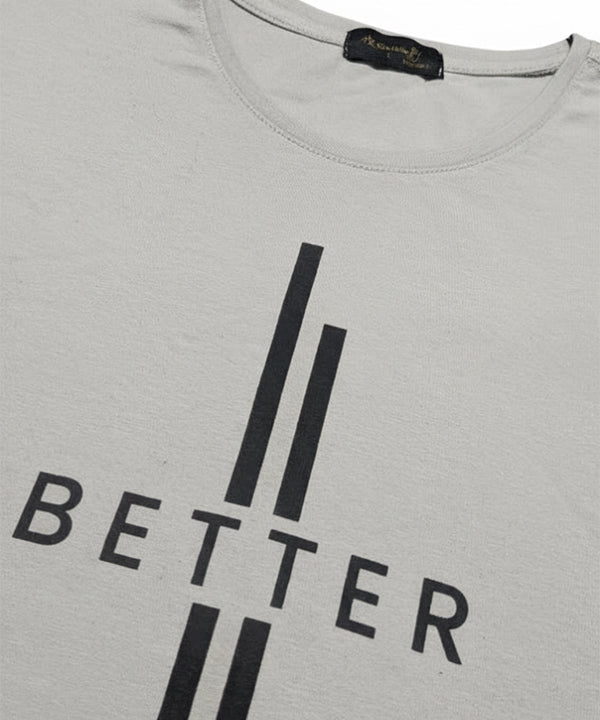 HR clothing Mens Printed T-Shirt - Light Grey TSH-5685