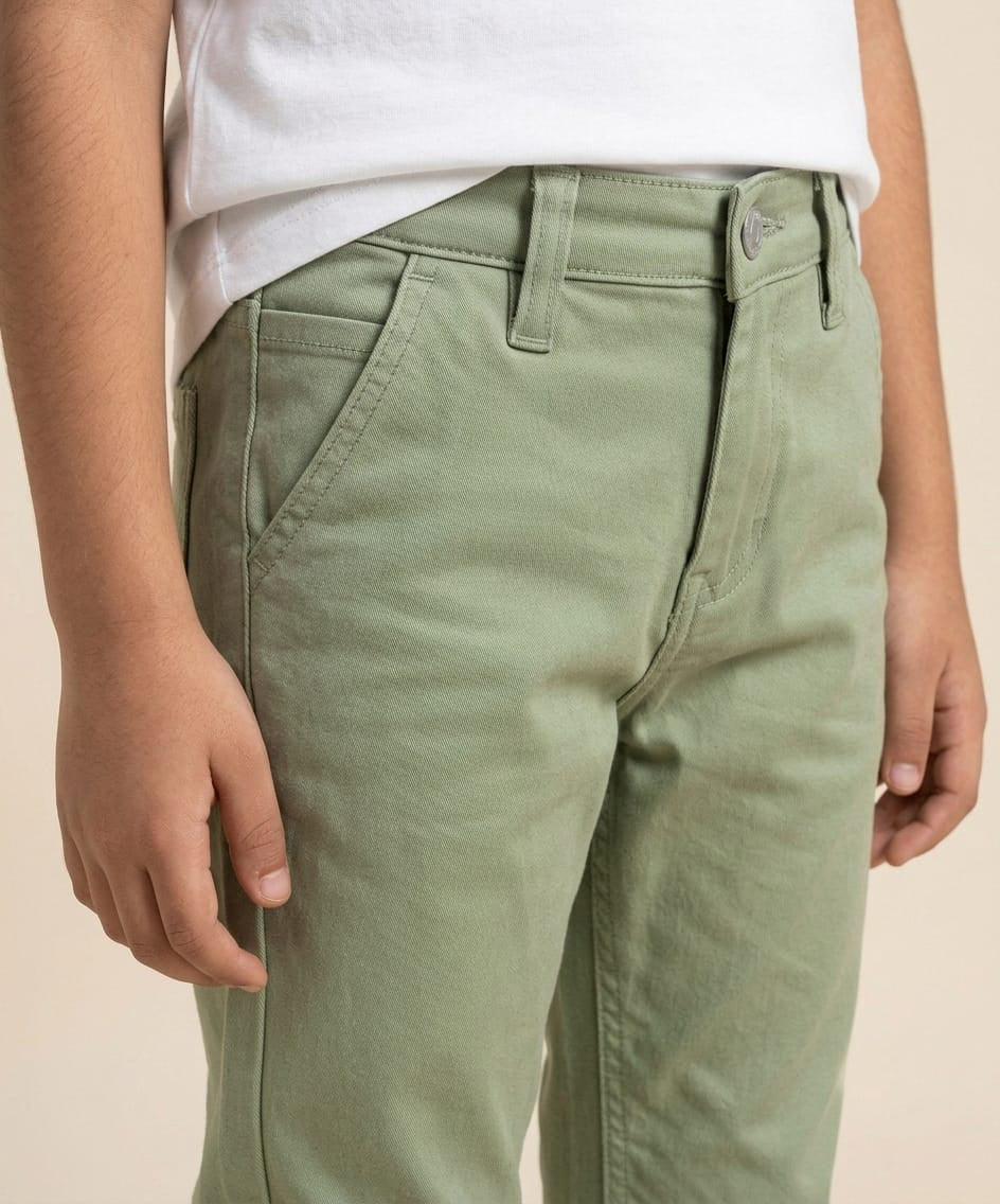 Kids Cotton Chino Pant - Bcp-0033 Green