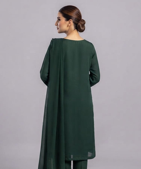 Women's Eastern Bottle Green Embroidered 2-piece 0006
