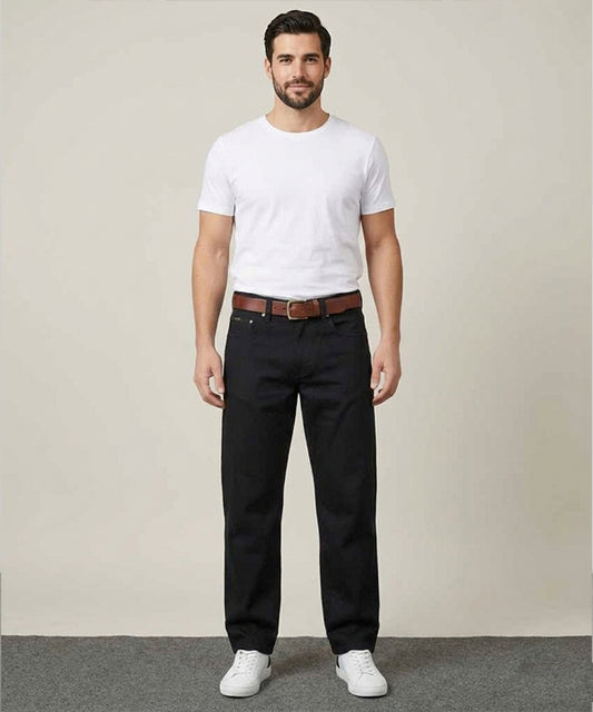Men's Denim Samrt Baggy Regular Fit- JP-2202 Black