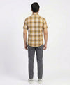 Men's Casual Yellow Chk Half Sleves Shc-2080