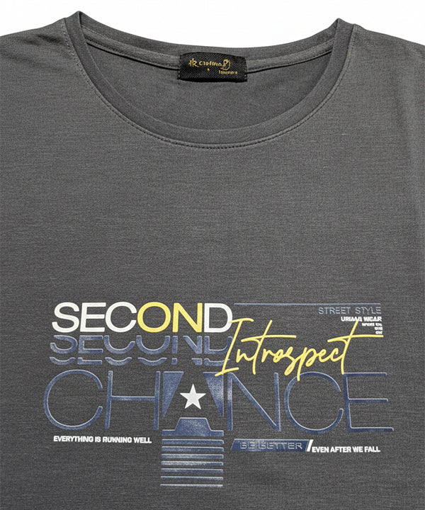HR Clothing Men’s Printed T-Shirt – Grey TSH-5880