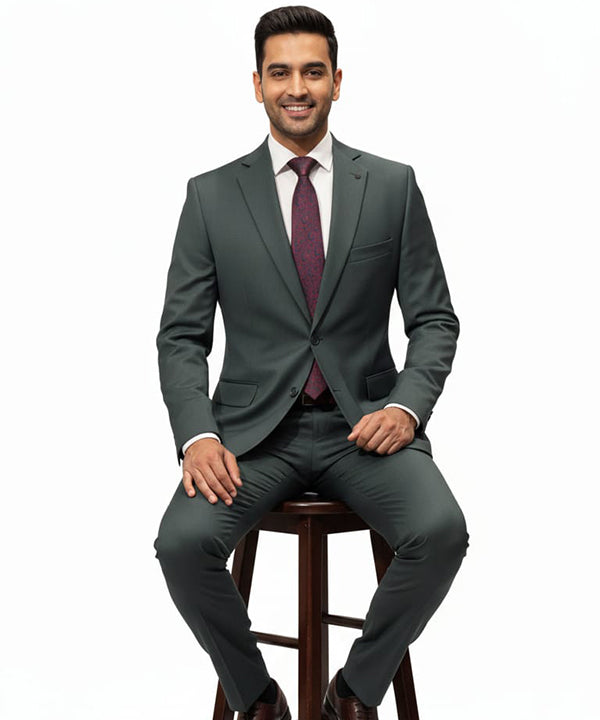 Formal Suit Gst-0124 Green 2 Button