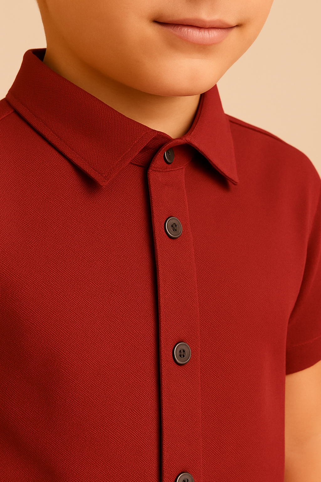 HR clothing Kids Half Sleeves Shirt - Maroon BSH-0110