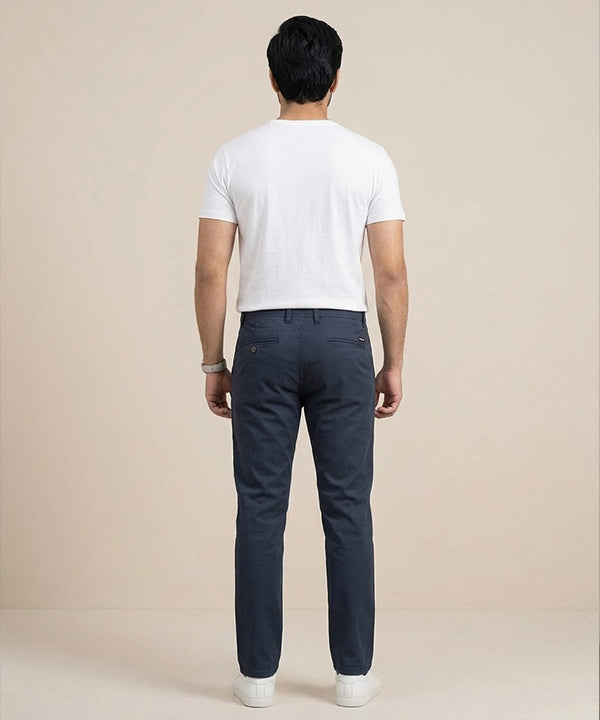 Men's Straight Fit Chino - Navy-Dotted - CP-0559