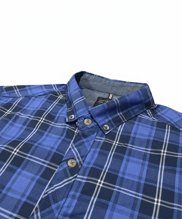 Men's Casual Shirt - Shc-1114 Blue Chk