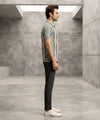 MEN'S T-SHIRT COLLAR GREY STRIPE Old Money TSH-7161