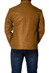 Men's Faux Leather Jacket Jk-0288 Texture Brown