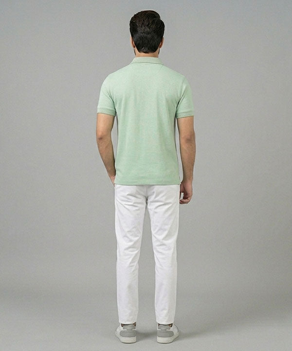 Premium Ribbed Collar Polo T-Shirt Pistachio TSH-7162
