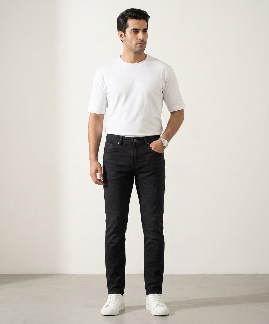 Men's Denim Slim Fit Jeans- Black JP-1817