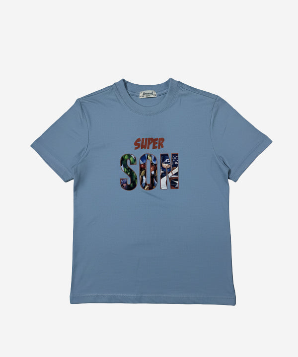 HR clothing Kids Super Son Tee's - Sky BTS-1899