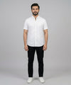 Men's Casual White Half Sleves Shc-1846